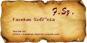 Fazekas Szénia névjegykártya